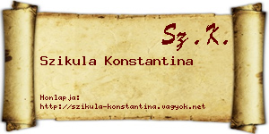 Szikula Konstantina névjegykártya